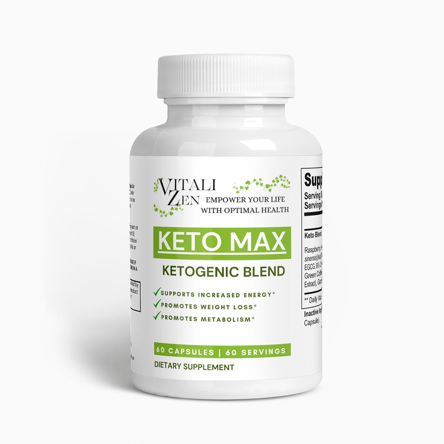 Keto Max - Ketogenic Blend - 650mg | 60 Vegan Capsules