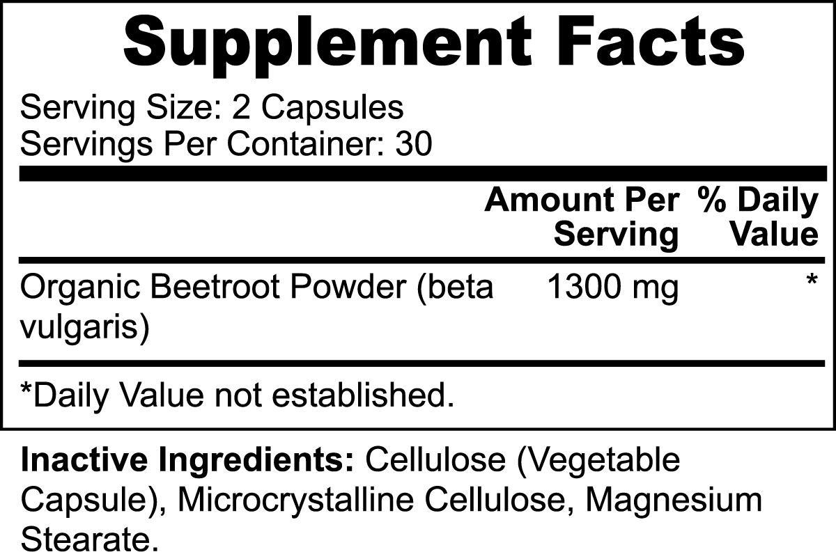 Beetroot Capsules- 1,300mg | 60ct